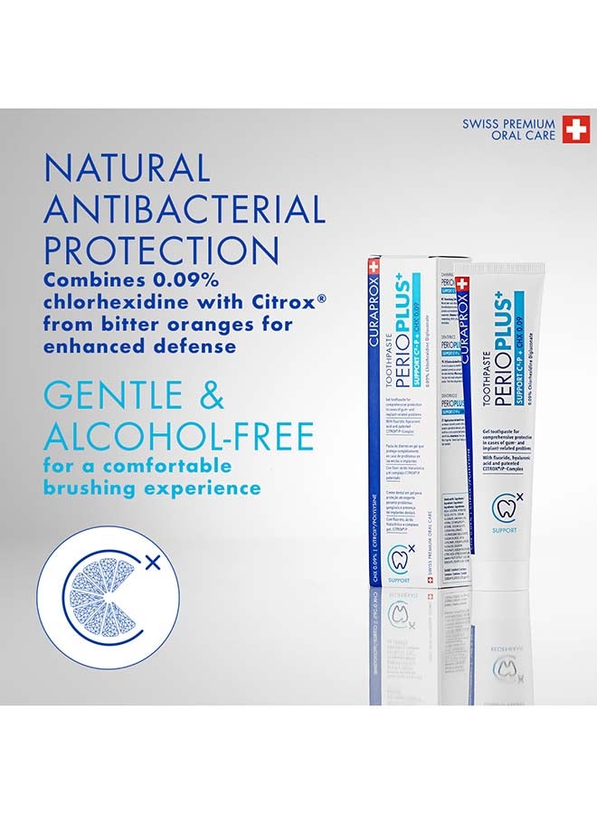 CURAPROX Perioplus+ Support Toothpaste 75Ml I Chx 0.09% With Citrox/P Formula & Hyaluronic Acid I Mouthwash-Friendly Toothpaste For Oral Care, Plaque Protection & Fresh Breath - Image 4